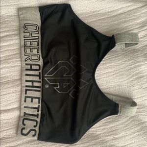Cheer Athletics grey & black sports bra